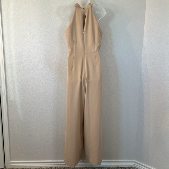Julia Jordan Twist-Front Halter Jumpsuit COLOR IS CALLED LATTE Size 8 NWOT - Picture 4 of 11